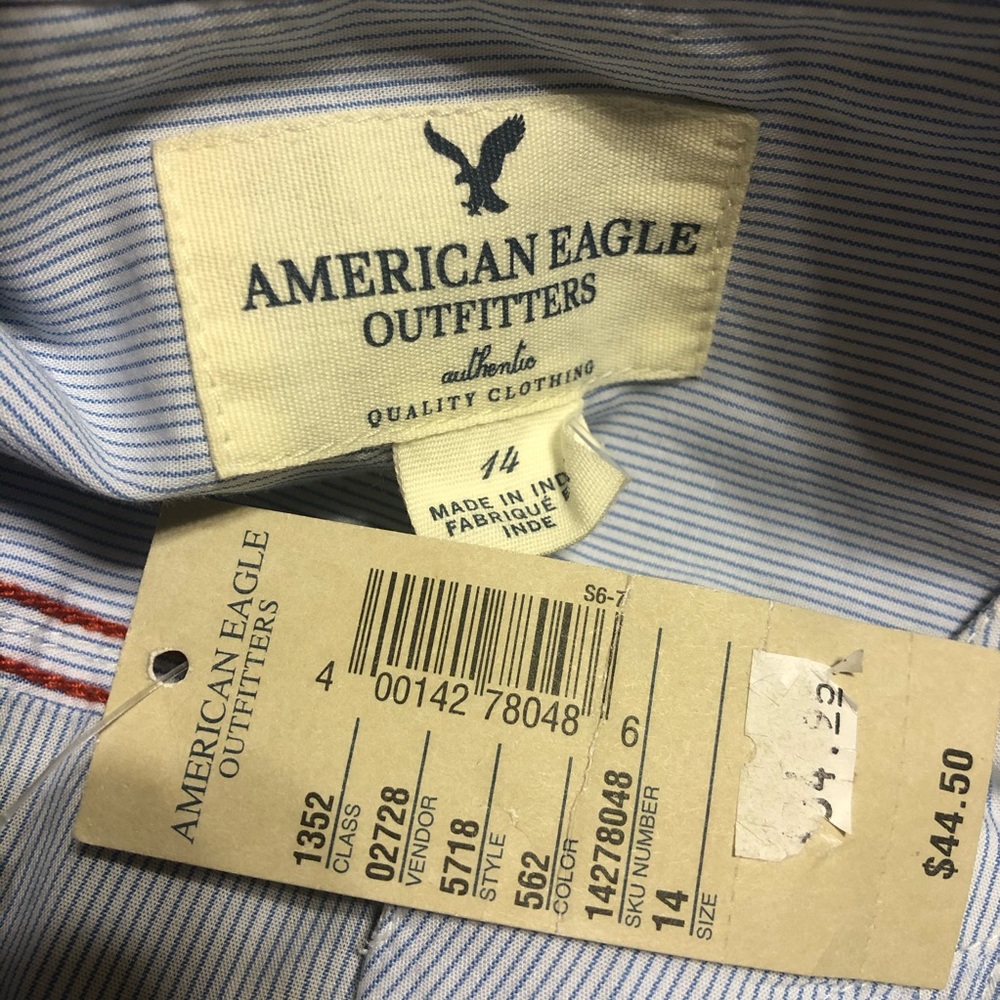 ❤️ American eagle striped pleated shirt 💚 - Picture 6 of 6